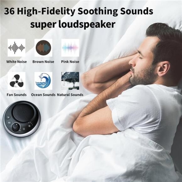 Loud Sound Machine White Noise Machine Nonstop Brown Noise Machine 30 Soothing - Picture 2 of 7
